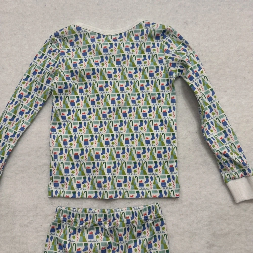Lila & Hayes Christmas Pima Cotton Pajama Set 12-18M‎ Green Holiday Henley NWT